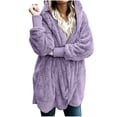 thumbnail image 2 of Fiogavroetic Women's Oversized Open Front Hooded Draped Pockets Cardigan Coat, 2 of 6