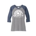 thumbnail image 1 of Gravity Outdoor Co. Chemise Raglan à Manches 3/4 pour Femmes - Logo Blanc - Marine/Gris - G, 1 of 1
