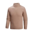 thumbnail image 1 of fatyb Chandail pour Hommes à Col Roulé Décontracté Tricoté Extensible à Manches Longues Hauts Chauds d'Automne Hiver pour Hommes, 1 of 5