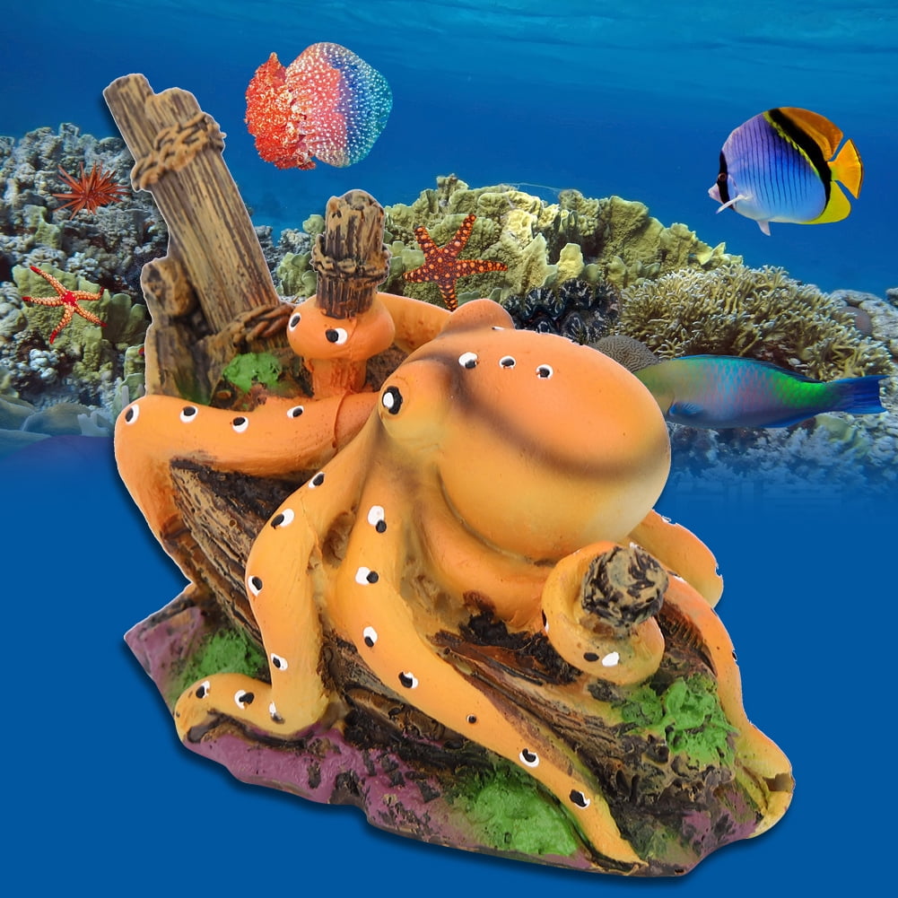 Fish Shelter Aquarium Resin Octopus, Fish Tank Resin Octopus, Simulation Landscape Ornament Fish Tank Aquarium Household Garden