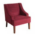 thumbnail image 1 of HomePop Swoop Arm Living-Room-Chairs, Velvet Burgundy, 1 of 2
