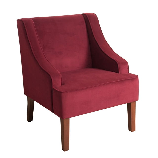 HomePop Swoop Arm Living-Room-Chairs, Velvet Burgundy