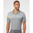 thumbnail image 1 of Adidas Mens Heathered 3-Stripes Colorblock Polo, S, Vista GreyEQT Yellow, 1 of 4