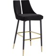 thumbnail image 1 of Meridian Furniture Sleek Black Velvet Stool (Set of 2), 1 of 4