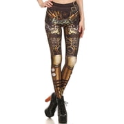 TIMIFIS Leggings for Women Workout Leggings for Women Women Steampunk Retro Leggings Comic Cosplay Print Gothic Strerchy Skinny Pants