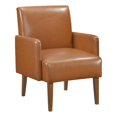 thumbnail image 1 of Pemberly Row Accent Club Chair in Matte Brown Faux Leather Solid Wood Frame, 1 of 8