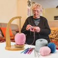 thumbnail image 4 of Holder Knitting Crochet Wooden Frame Spool Holder Stand Yarn Crocheting Wooden Thread Spool Accessories Winding Wool Spool, 4 of 6