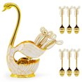 thumbnail image 4 of Oleegame 2PC Stainless Steel Cutlery Set Swan Base Creative Tableware European Fruit Fork Dessert Small Spoon Cute Coffee Spoon Combination, 4 of 7
