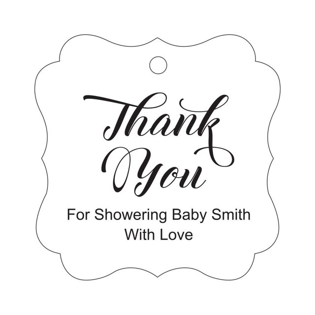 Darling Souvenir Baby Shower Thank you Favor Tags Custom Hang Gift Tags-White-50 Tags
