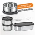 thumbnail image 3 of Steel Smart Lunch Box With Insulated Fabric Bag - Black | 2 Round Inner Steel Containers 500ml Each+ 1 Oval Container 675ml+ Spoon - Leak Proof, Odour Proof, Easy To Carry, Food Grade, 3 of 5