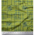 thumbnail image 1 of Soimoi Green Moss Georgette Fabric Leaves & Geometric Fabric Prints By Yard 42 Inch Wide, 1 of 5