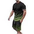 thumbnail image 2 of NTACZA Shirt Men Shorts Set Short Sleeve Athletic Tracksuits Gradient Crew Neck Men's Sweatsuits 5XL, 2 of 7