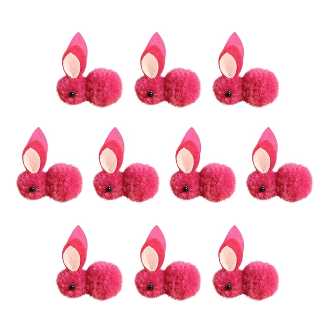 Stuffed Easter Bunny Decoration 10 Pack 2.16 in Mini Plush Rabbit Toy for Easter Holiday Party Supplies