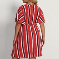 thumbnail image 4 of EGNMCR Robes de Fête pour Femmes Femmes Grande Taille Été Décontracté Manches Courtes Col en V Manches Imprimées Robes Robe Ample, 4 of 6