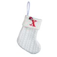 thumbnail image 2 of Fridja 8 Inch Mini Initial Christmas Stocking Monogram Embroidered Christmas Stocking White Knitted Small Christmas Stocking Decorations for Fireplace Mantle Christmas Wall, 2 of 5