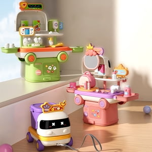 Viflosae Boys Play Sets Play Food Sets for Kids Kitchen Small Car Family Cute and Funs Multifunctional Kitchen Medicals Makeup Storage Box Puzzle Interactive Children's Toys