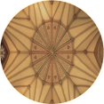 thumbnail image 1 of Ahgly Tapis Rond Lavable en Machine Intérieur Transitionnel Acajou Brun, 3 Pieds Rond, 1 of 7