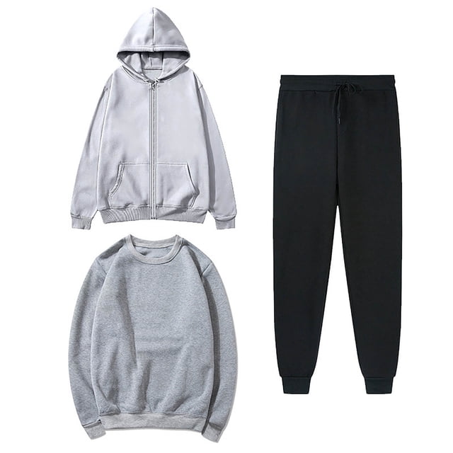 MeetoTime Women's 3 Piece Outfit Tracksuit Pullover Top Hooded Sweatshirt and Sweatpants Lounge Set