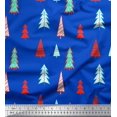 thumbnail image 1 of Soimoi Blue Heavy Canvas Fabric Christmas Tree Print Fabric by Yard 58 Inch Wide, 1 of 3