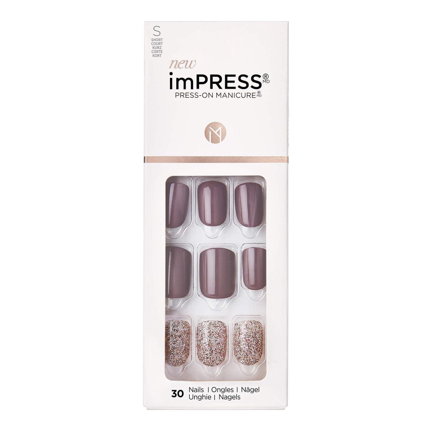 KISS ImPRESS Press-On - 30 faux ongles, courts