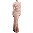 thumbnail image 2 of UPPADA Wedding Guest Dresses for Women One Shoulder Ruched Formal Evening Dress Wrap Ruffle Hem Dress Halter Bodycon Maxi Dress High Waist Party Prom Gown Cocktail Dress Clearance on sale, 2 of 7