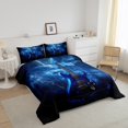 thumbnail image 3 of Erosebridal Ensembles de Couette Guitare Électrique Format Simple, Couettes et Duvets Thème Musique, Noir Bleu Marine, Réversible 2 Pcs, 3 of 7