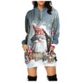 thumbnail image 1 of TJAZFJPA Robes Smockées pour Femmes Robe Confortable pour Femmes Robe à Imprimé Vintage Chandails à Capuchon à Manches Longues Robes Midi à Manches Longues avec Poches Robes d'Été pour Dames Robes d'Été pour Femmes, 1 of 5