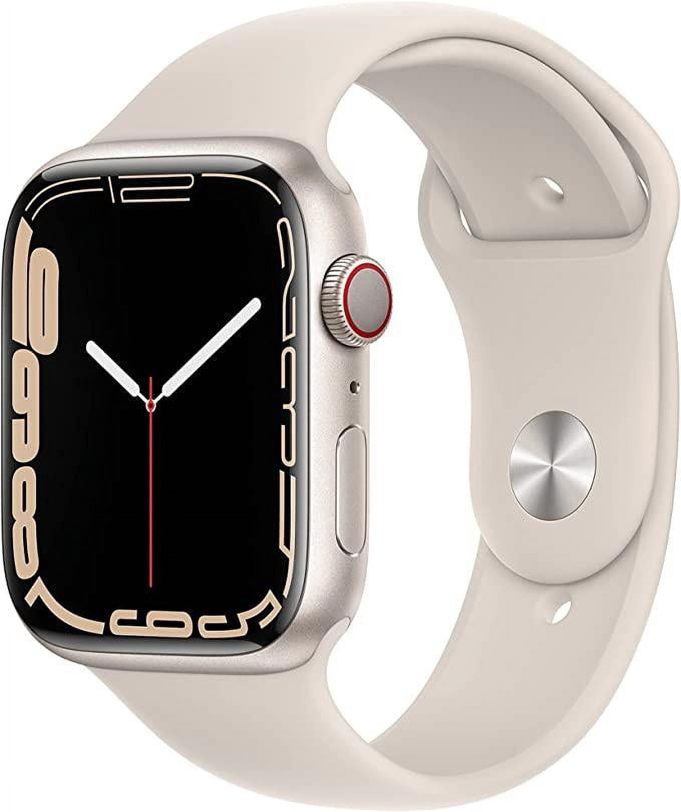 Restored Apple Watch Series 7 45MM Starlight - Aluminum Case - Starlight Sport Band (Refurbished)