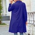 thumbnail image 4 of Women‘s Spring And Autumn Lapel Wool Solid Color Long Sleeve Wool Long Pocket Jacket Suits, 4 of 6