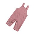 thumbnail image 4 of Xingqing Infant Baby Girls Boys Corduroy Bib Pants Solid Color Button Pocket Strapless Overalls Clothes, 4 of 9