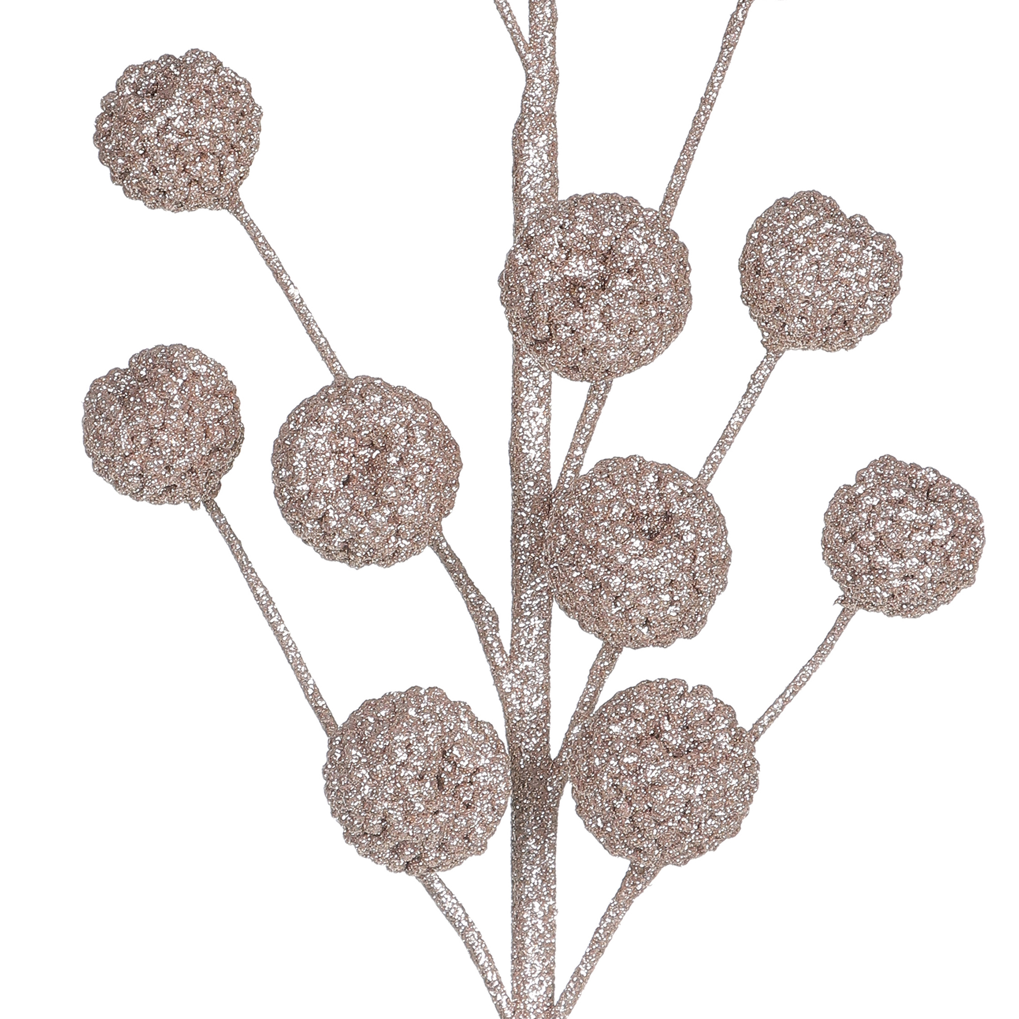HOLIDAY TIME 18 Inch Glitter Ball Christmas Spray, 80% Polystyrene Foam 20% Iron Decor Stem