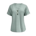 thumbnail image 4 of RKSTN Womens Tops 2024 Fashion Casual Short Sleeve V Neck Tops Loose Plus Size Solid Color Mesh Breathable Temperament Tops, 4 of 5