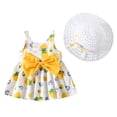 thumbnail image 4 of Robes pour Bébé Robe Tutu Sans Manches Robes d'Été pour Filles avec Chapeaux Deux Pièces Robe de Fée Tout-Petit 110/12, 4 of 5