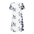 thumbnail image 4 of Robe Maxi pour Femmes Été Bohème à Imprimé à Manches Courtes Robe de Plage Robe Longueur Genou Robe à Manches Courtes en Liquidation, 4 of 5