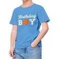 thumbnail image 1 of Chemises Garçons Été Manches Courtes Imprimé Basketball Tendance T-Shirt Haut Bleu 3-4 Ans, 1 of 4