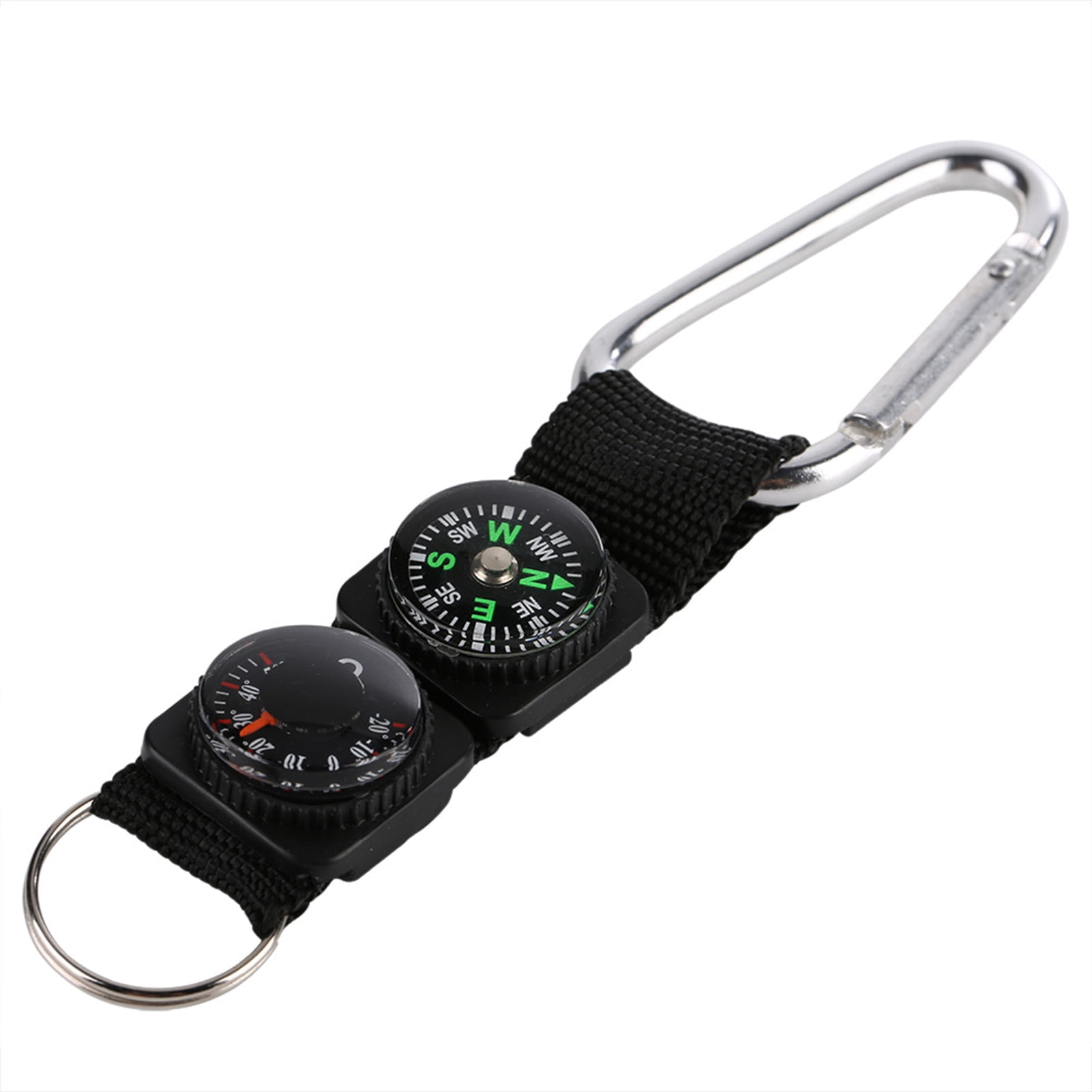 Baverta Mini thermomètre Boussole - thermomètre Multifonction Boussole Porte-clés thermomètre extérieur Portable Boussole pour Camping randonnée