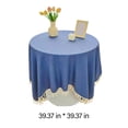 thumbnail image 3 of Birdeem Table Cloths Rectangle,60%Cotton,40%Linen Tablecloths with Fringe for Small Tables, 55X55 Inch Linen Sqaure Table Cloth for Wedding, Party, Indoor,Outdoor, Machine Washable, 3 of 8