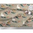 thumbnail image 2 of Soimoi Poly Crepe Fabric Rabbit,Sheep & Deer Kids Print Sewing Fabric Yard 52 Inch Wide, 2 of 3