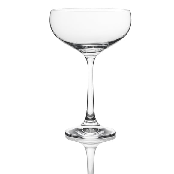 Trudeau Quartz Coupe Champagne Glasses, Set of 2 – 6 oz / 180 ml, Lead-Free Crystalline, Glassware