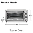 thumbnail image 2 of Hamilton Beach 4-Slice Toaster Oven with 5 Cooking Modes (Bake, Broil, Keep Warm Toast & Bagel) with Stay On & Auto Shutoff, 2 Ra, 2 of 8
