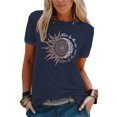 thumbnail image 1 of Innerwin T-Shirt à Col Rond pour Femmes Hauts d'Été à Manches Courtes T-Shirt Ample Bleu Marine m, 1 of 2