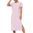thumbnail image 2 of Ovzne Robes Grande Taille pour Femmes Rondes Robe d'Été Mode Femmes Été Poche Décontractée Robe Unie Col Rond Manches Courtes Robe de Vacances Manches Courtes Liquidation, 2 of 6