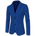 thumbnail image 1 of Unique Bargains Men's Notched Lapel Long Sleeve Knit Blazer with Pockets, 1 of 7