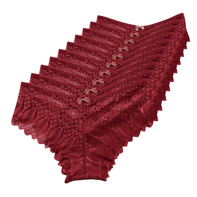 B91xZ Culottes Aguichant en Dentelle pour Femmes Coton Extensible Respirant, Rouge m