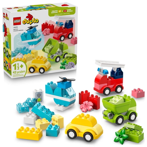 LEGO DUPLO My First Creative Vehicles Building Toy for Toddlers - Building Blocks for Boys & Girls, Ages 1.5+ - Preschool Learning Toy & Pretend Play Set - Gift Idea for Birthdays - 10474