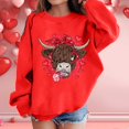 thumbnail image 2 of PMVFHDE Chandail Personnalisé Filles Mode Décontractée Col Rond Sans Capuche Manches Longues Imprimé Saint-Valentin Rouge, 4-5 Ans, 2 of 4