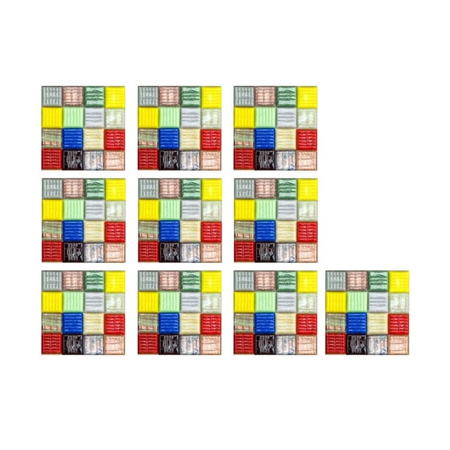 Birdeem 10Pc 3D Crystal Tile Stickers Diy Self-Adhesive Wall Stickers