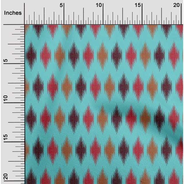 oneOone Viscose Chiffon Fabric Argyle Ikat Print Sewing Fabric BTY 42 Inch Wide