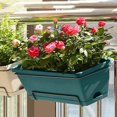 thumbnail image 4 of 4PCS Window Box Planter with Drainage Holes & Matching Saucers,17 Inch Plastic Rectangular Flower Pot for Vegetables Herbs Flower for Indoor Outdoor Garden Decor Patio Balcony Windowsill Deck Railing, 4 of 5