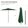 thumbnail image 4 of Outsunny Parasol Demi-Parasol de Patio 9,8 Pi Pare-Soleil, Manivelle, Vert, 4 of 10